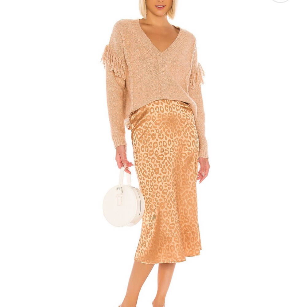 Brown Leopard Midi Skirt